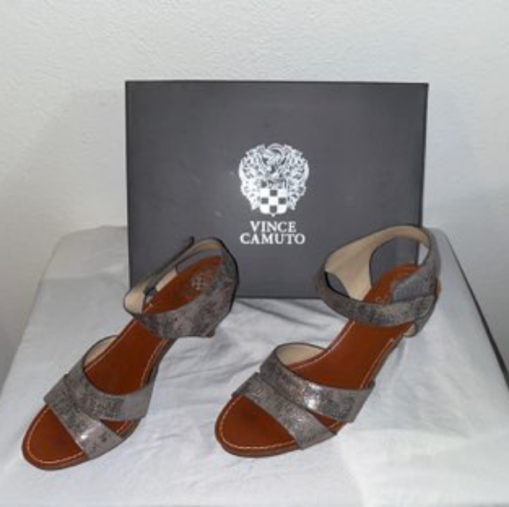 Vince Camuto Otilla Metallic Suede Sandal